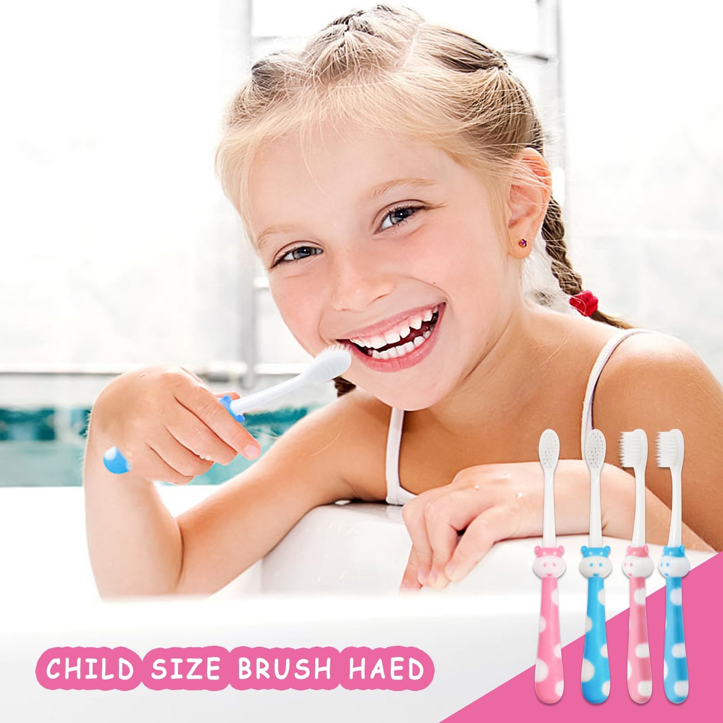 Gisdo 200 pcs Disposable Kids Toothbrush Bulk Individually Wrapped, Toddler Toothbrushes for Kid Age 2+ Children Toothbrush Set Soft Bristles Boys Girls Toothbrush