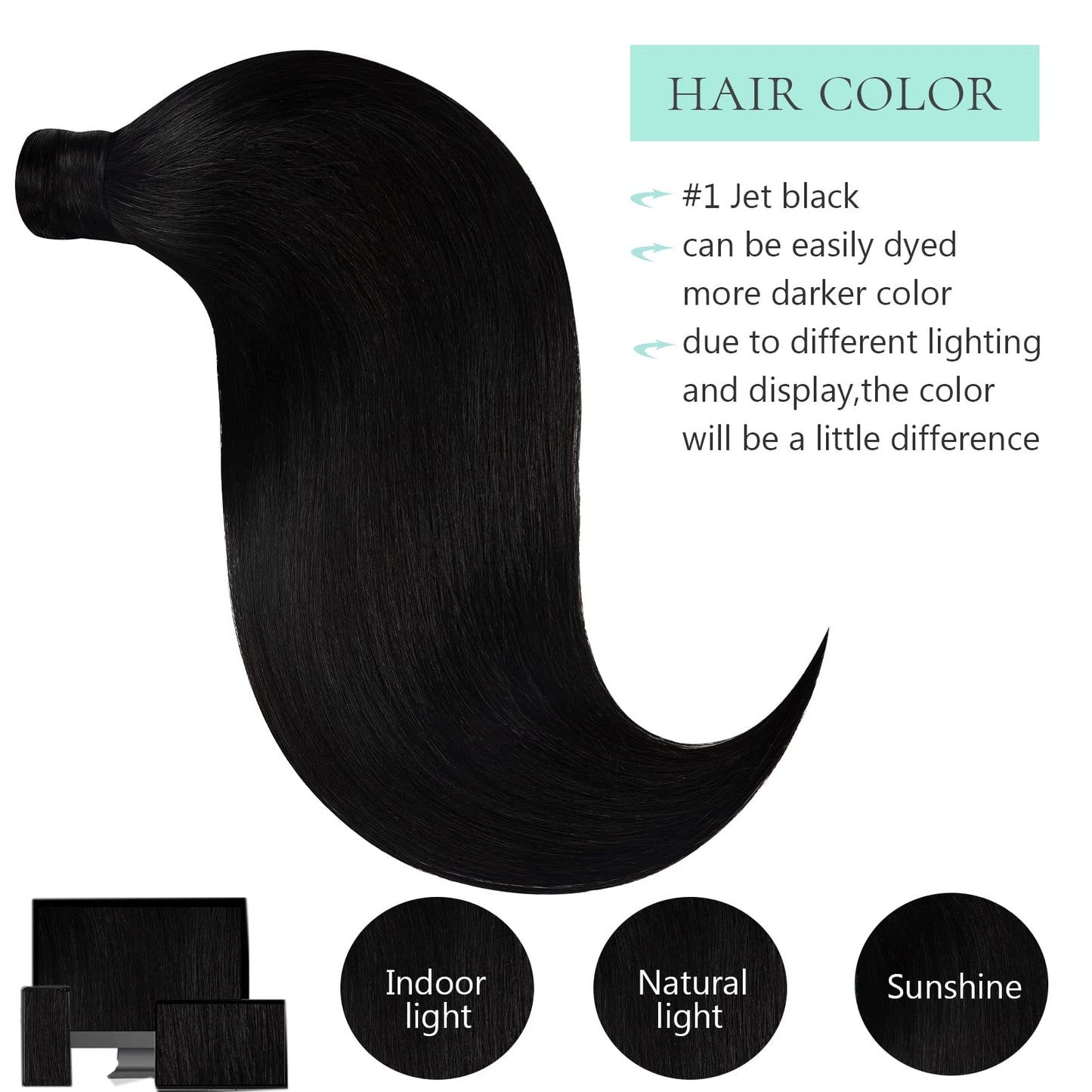 Loxxy Pony Tails Hair Extensions Wrap Around Black Ponytail Extension Natural Silky Straight Ponytail Clip in Hair Extensions Hairpiece Virgin 80g 18 Inch Off Black