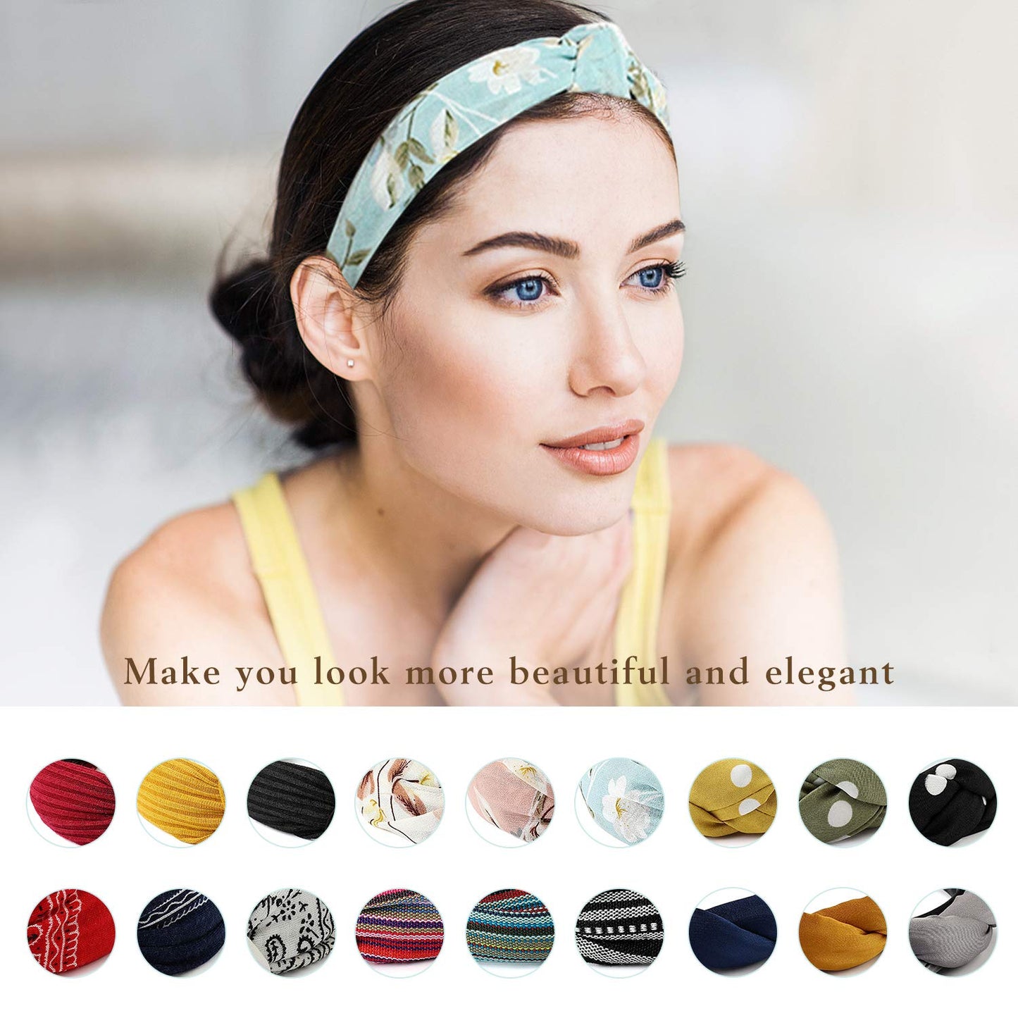 Gloppie Headbands for Women Knotted Headbands Womens Fashion Hair Accessories Workout Hairbands 3 Pack