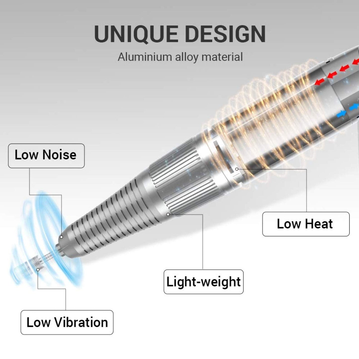 MelodySusie Professional Rechargeable 30000 RPM Nail Drill with Professional Tapered Nib Nail Drill Bit