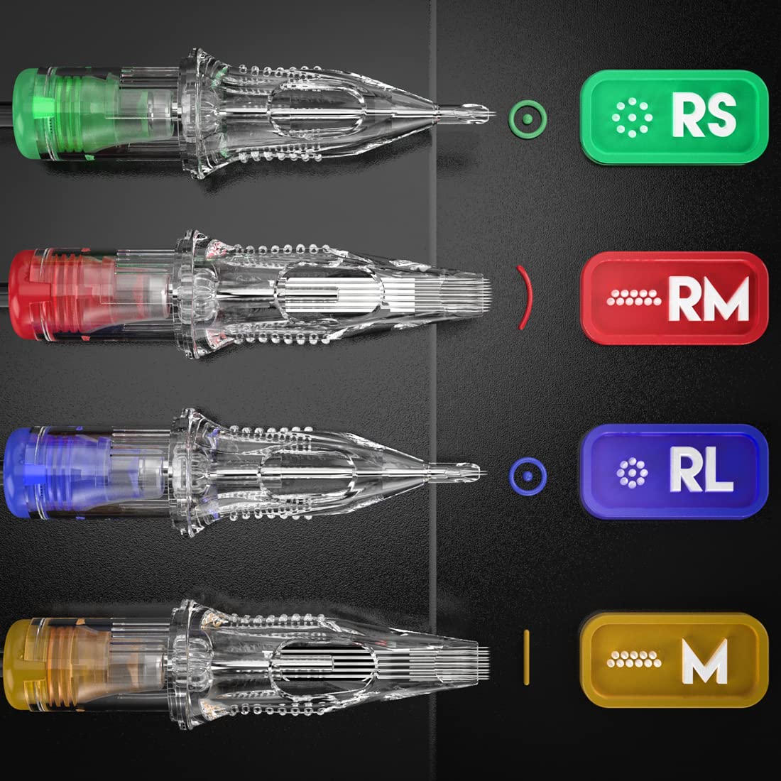 Dragonhawk 20Pcs Extreme Cartridges Disposable Tattoo Needle Standard 9 Single Stack Magnum(1209M1)