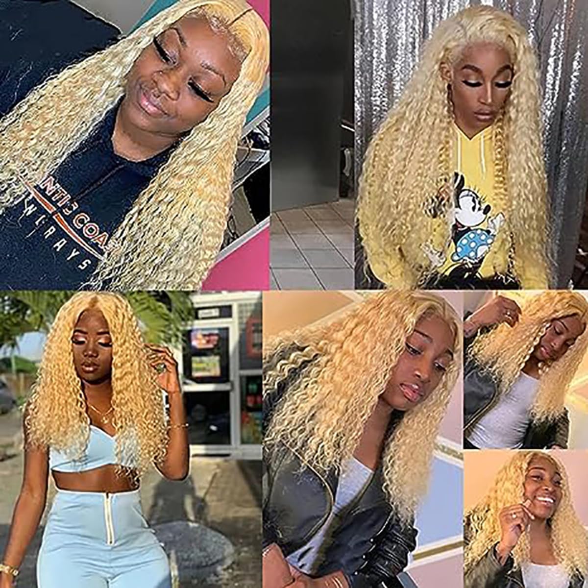HeioWuio #613 Curly Wave Brazilian Human Hair 3 Bundles Blonde Hair Weaves Grade 8A Unprocessed Virgin Hair Bundle 18 20 22 Inch