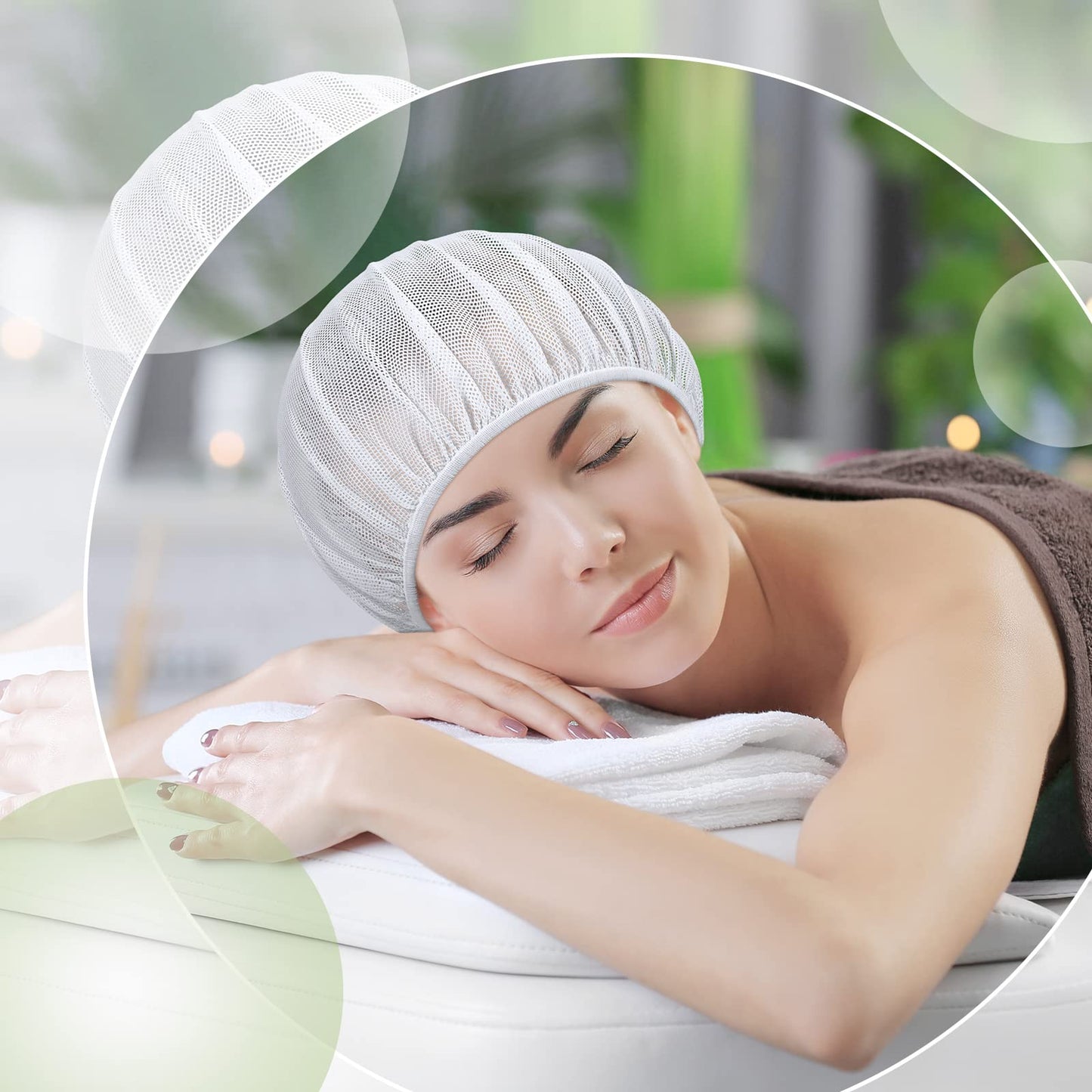 Chuarry 4 Pcs Mesh Sleep Bonnet for Sleeping Night Curly Hair Nets Sleep Caps for Women(White)