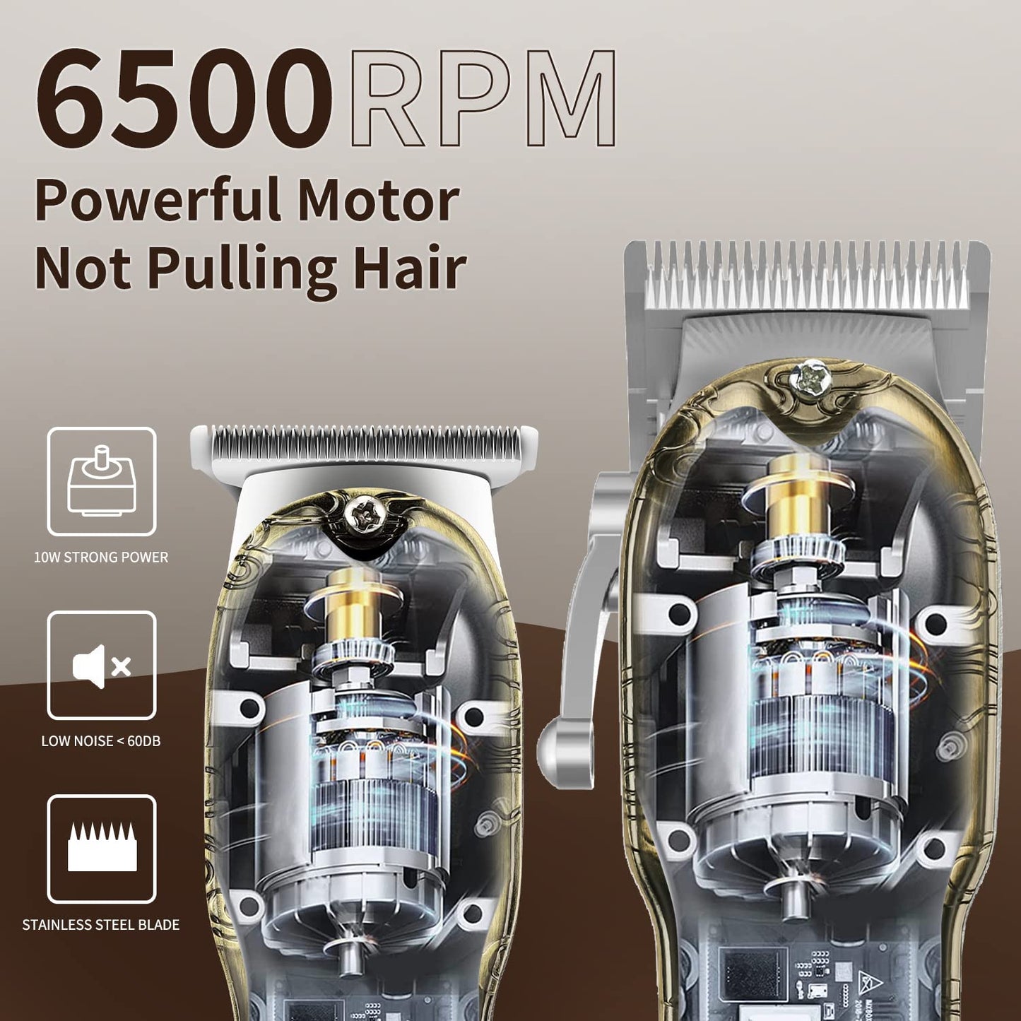 Suttik Professional Hair Clippers for Men Beard Trimmer Electric Shavers Set with Case, Cordless Barber Clippers for Hair Cutting Grooming Kit, Rechargeable, LCD Display