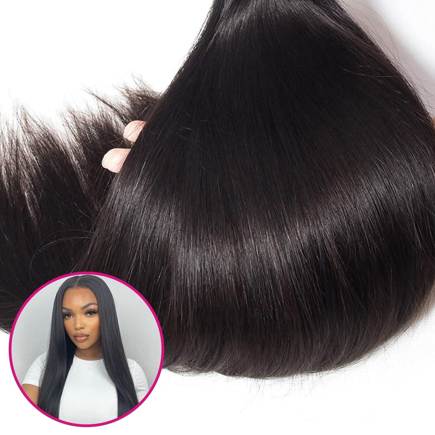 BALORIECA 16A Cambodian Raw Straight Human Hair Bundles - 100% Real Virgin Unprocessed, Cuticle Aligned Weave, Tangle-Free with Thick Ends, 100g per Bundle Natural Color(24 Inch Single Bundle)