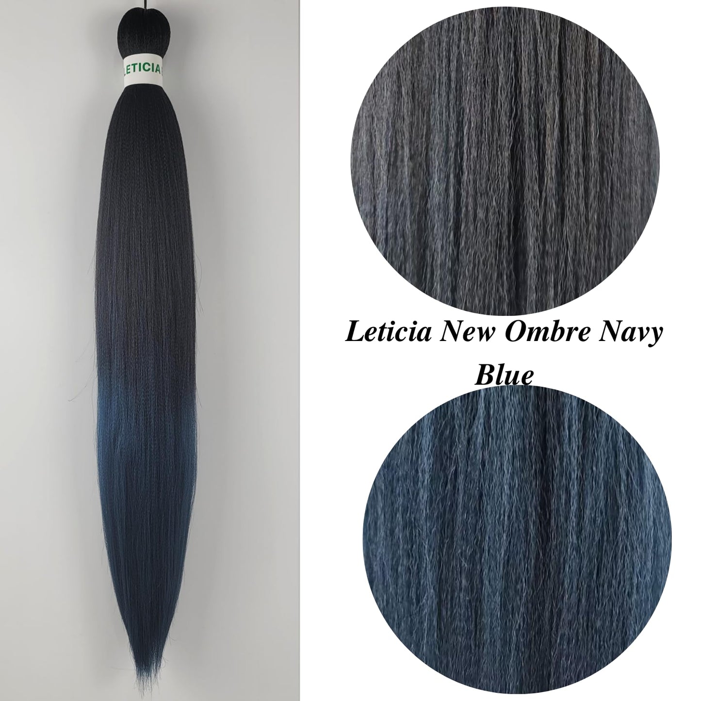 Navy Blue Braiding Hair Pre stretched Kanekalon Prestretched Braiding Hair Ez Braid Colored Braiding Hair Extensions Knotless