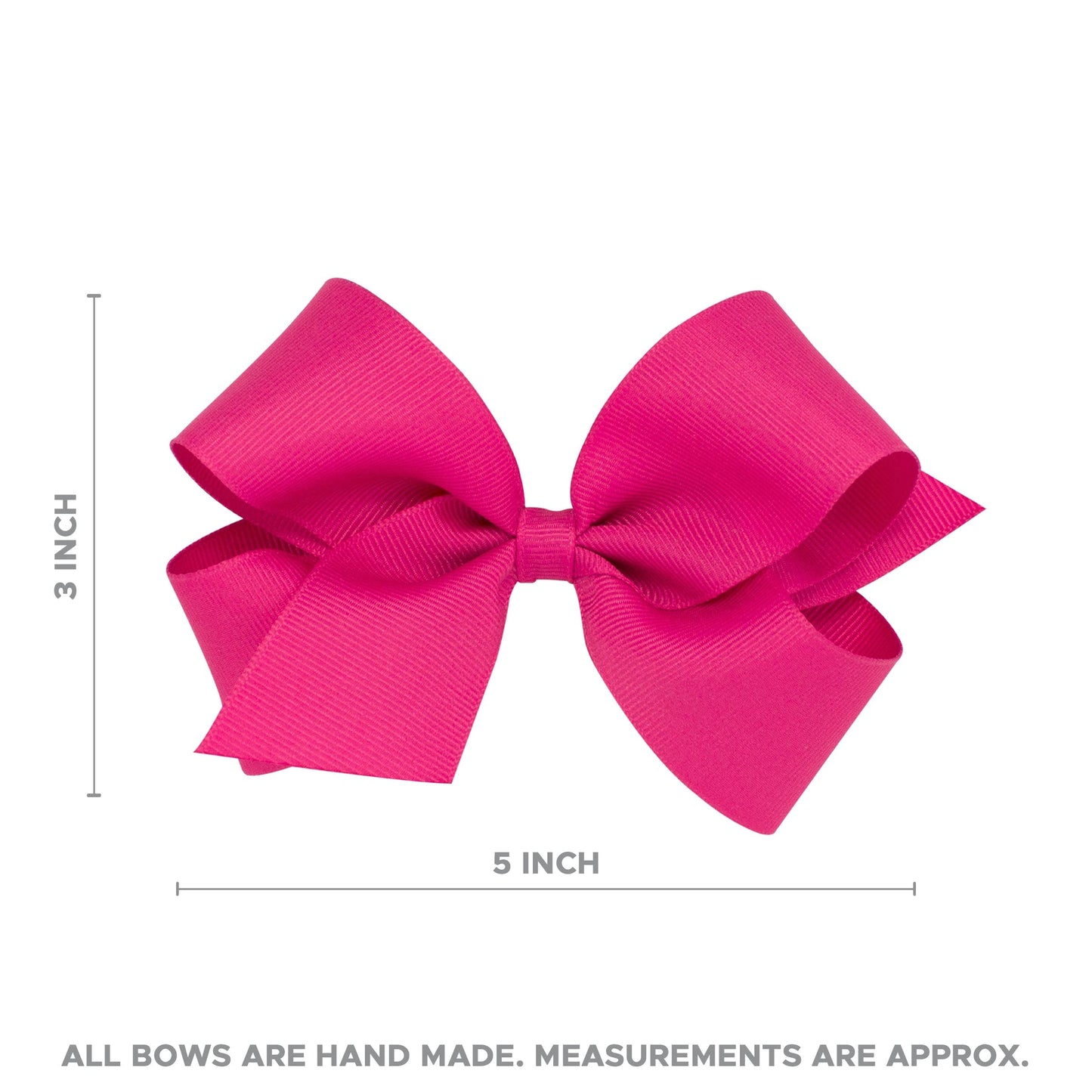 Wee Ones Girls' Classic Grosgrain Moonstitch Edge Hair Bow on a WeeStay Hair Clip, Medium, White with Light Pink