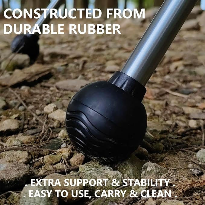 Inner Diameter 20mm Camping Chair Anti Sink Rubber Ball Feet Anti Slipery Set of 4 Stability Outdoor Chair Leg Cap Hiking Uneven Floor Portable with A Mesh Sport Bag