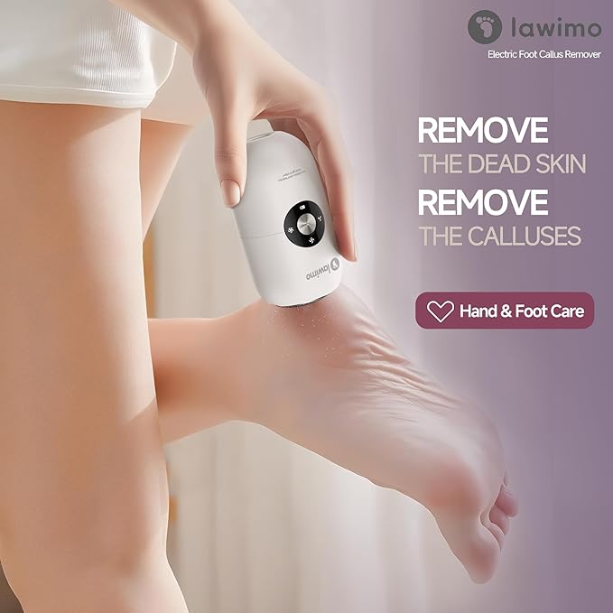 Electric Foot Callus Remover for Women Men, Rechargeable Electric Foot File Pedicure Tool with Stainless Steel Heads, Portable Feet Grinder for Cracked Dry Heels Dead Skin Calluses