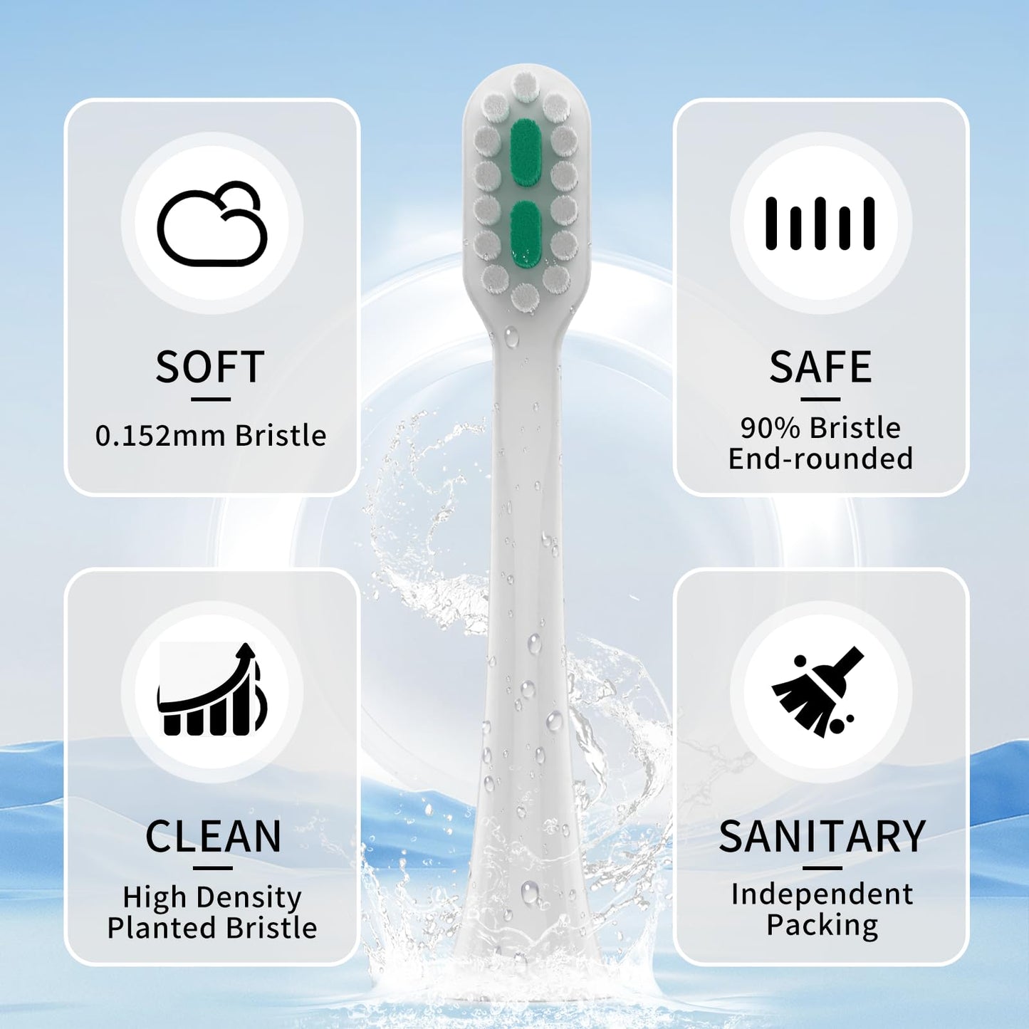Compatible with AquaSonic Icon Replacement Toothbrush Heads，for AquaSonic Icon Electric Toothbrush,5 Pack (Pearl)