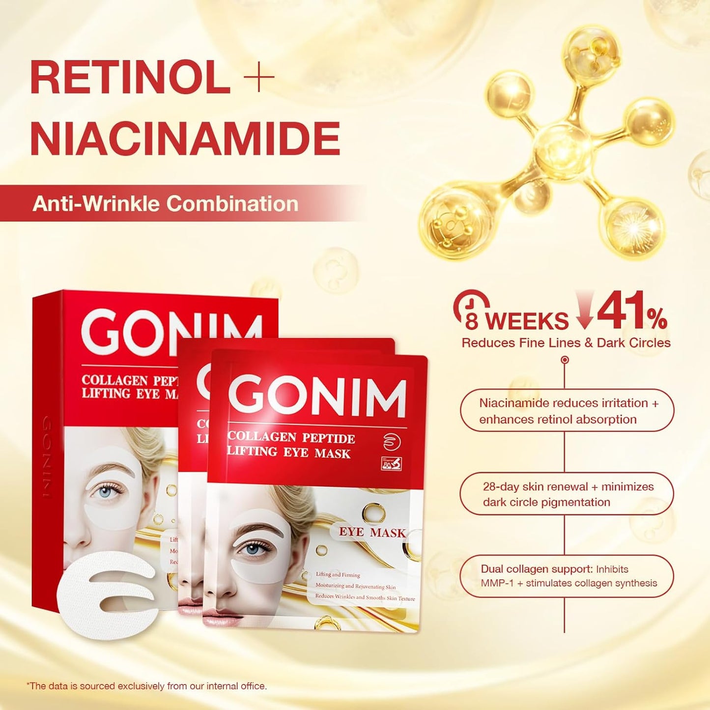 Under Eye Patches 360° Fit, Eye Mask with Collagen Peptide, PDRN, Retinol & Niacinamide, Eye Patches for Puffy Eyes and Dark Circles, Wrinkle Reduce for Women, Travel Essentials for Women 4pairs