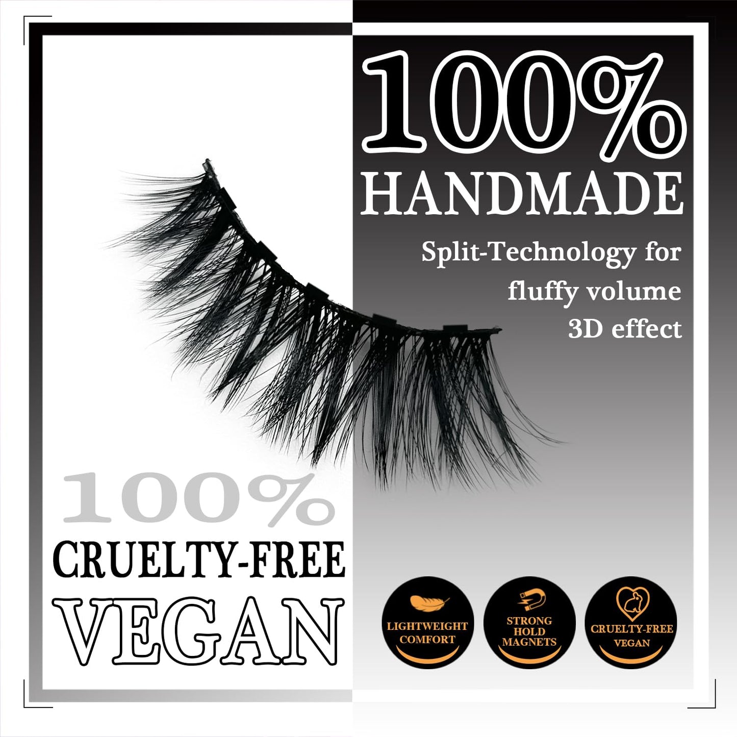AulanRose Magnetic Eyelashes Natural Look,Magnetic Lashes with Eyeliner Kit, Reusable Fake Eye Lash, Cruelty-Free & Vegan, Strongest Waterproof Liquid Liner