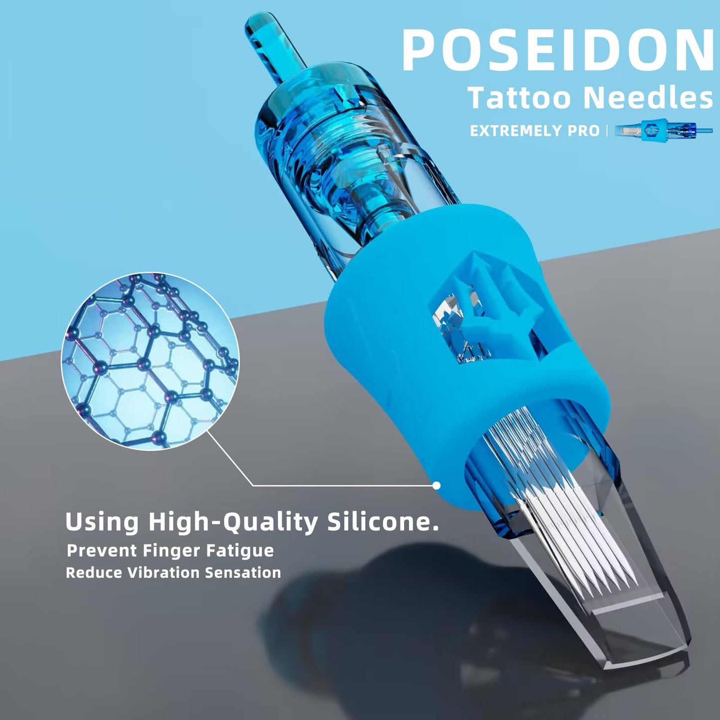 POSEIDON Tattoo Cartridges Needles 20PCS Tattoo Needles with Membrane Safety Cartridges Disposable # 10 Standard Round Liner Tattoo Needle for Tattoo Pen（1007RL）