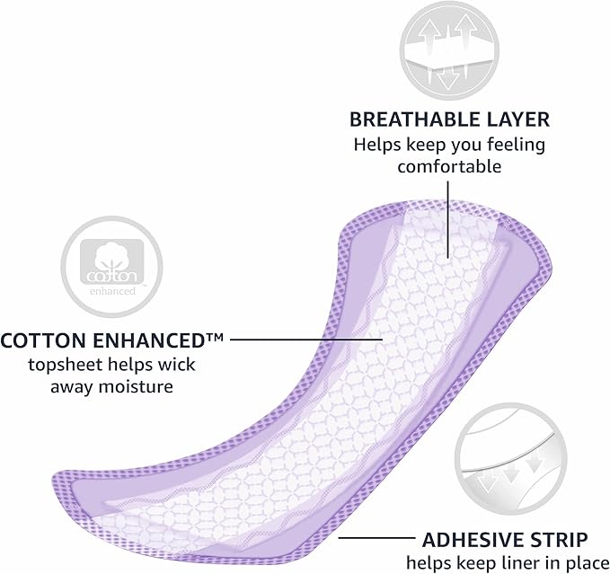 Amazon Basics Daily Pantiliner, Extra Long Length, Pads for Women, Unscented, 272 Count (4 Packs of 68) (Previously Solimo)