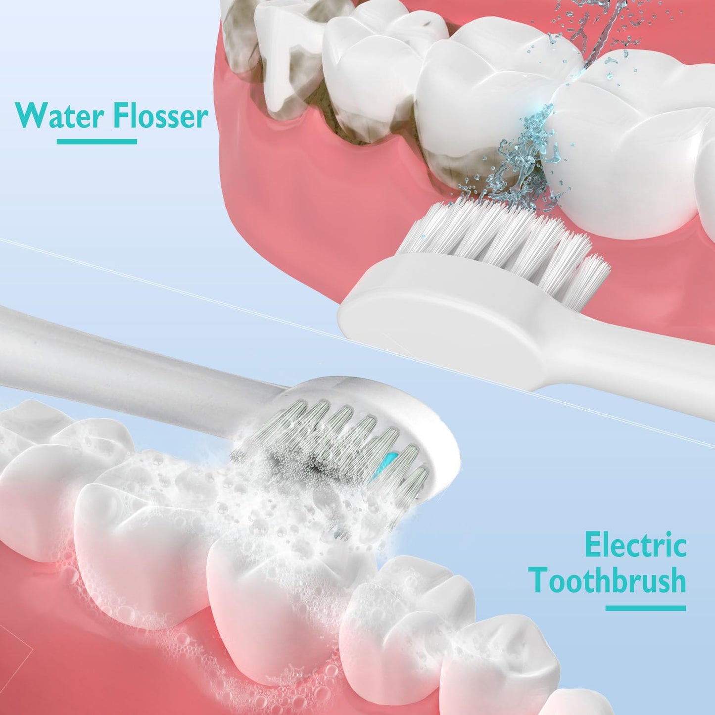 Replacement Brush Heads for Waterpick Sonic Fusion 2.0 Flossing Toothbrush with Cover, Compact, 3 Count White, Hard Bristles