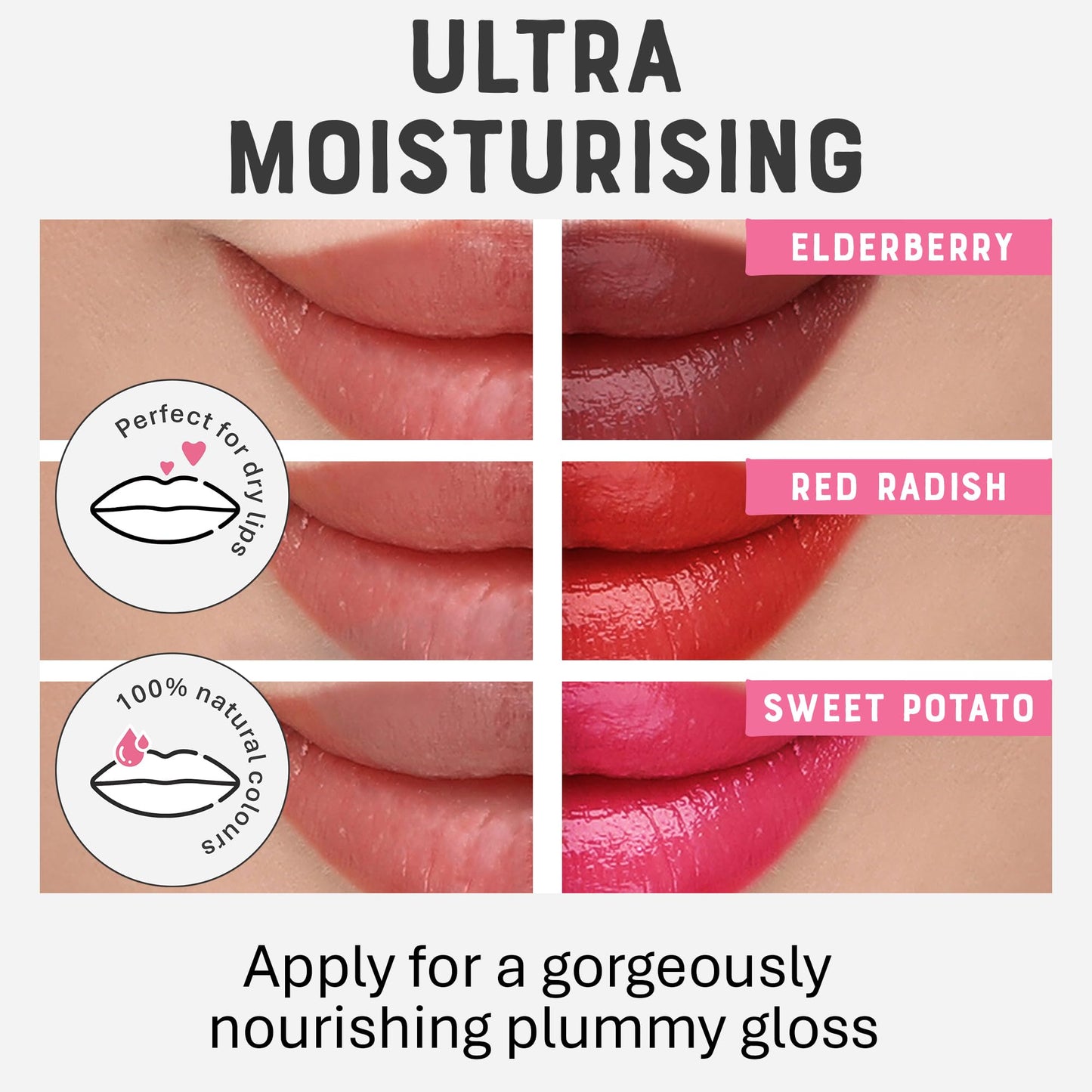 DR. LIPP Superfood Lip Tint 3 PACK [3 x 8ml]– 4-in-ONE Ultra Moisturising Tinted Lip Balm, Lip Gloss, Cheek Blush & Glossy Eyeshadow – 100% Natural – Fragrance & Cruelty Free