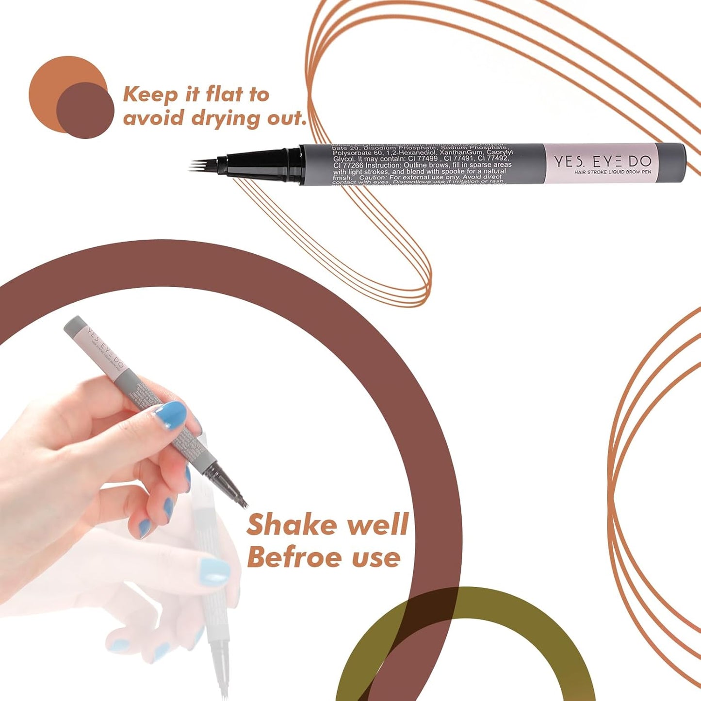 Strawberry Blonde Eyebrow Pencil with 4-Prong Micro-Fork Tip, Ultre Precise Gold Eyebrow Pen for Blonde/Red Hair, 24H Long Wear YES.EYE DO (Soft Gold-Blonde)