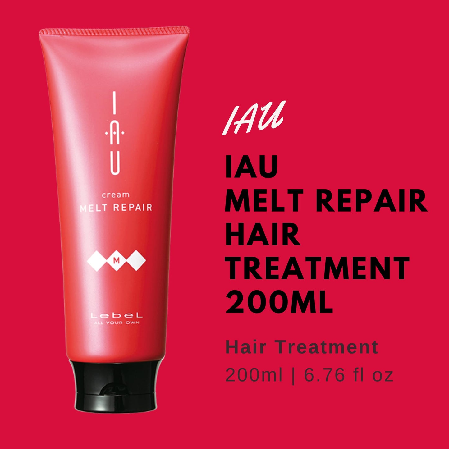 Lebel IAU Cleansing Clearment Hair Shampoo 200ml & Lebel IAU Melt Repair Hair Treatment 200ml Set (Green Tea Set)