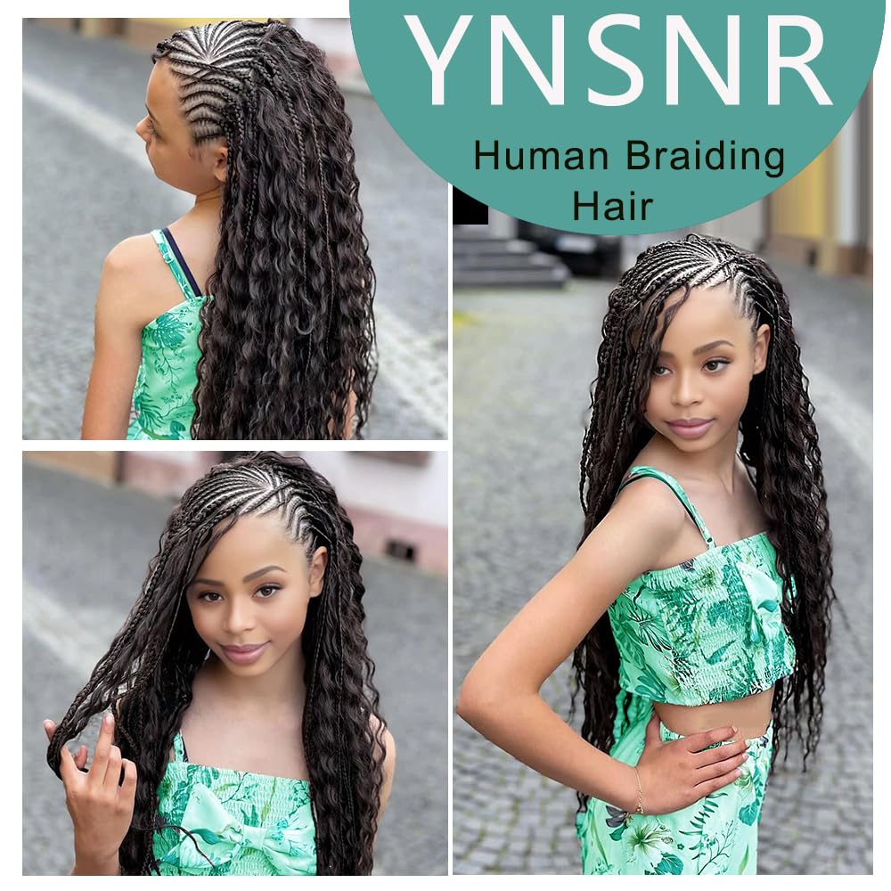 Deep Wave Bulk Human Braiding Hair for Boho Braids Ginger 100% Human Hair Unprocessed Brazilian Curly Human Hair for Human Hair Extensions 2 Braids Per of 1 pack 100g 24 Inch Human Hair
