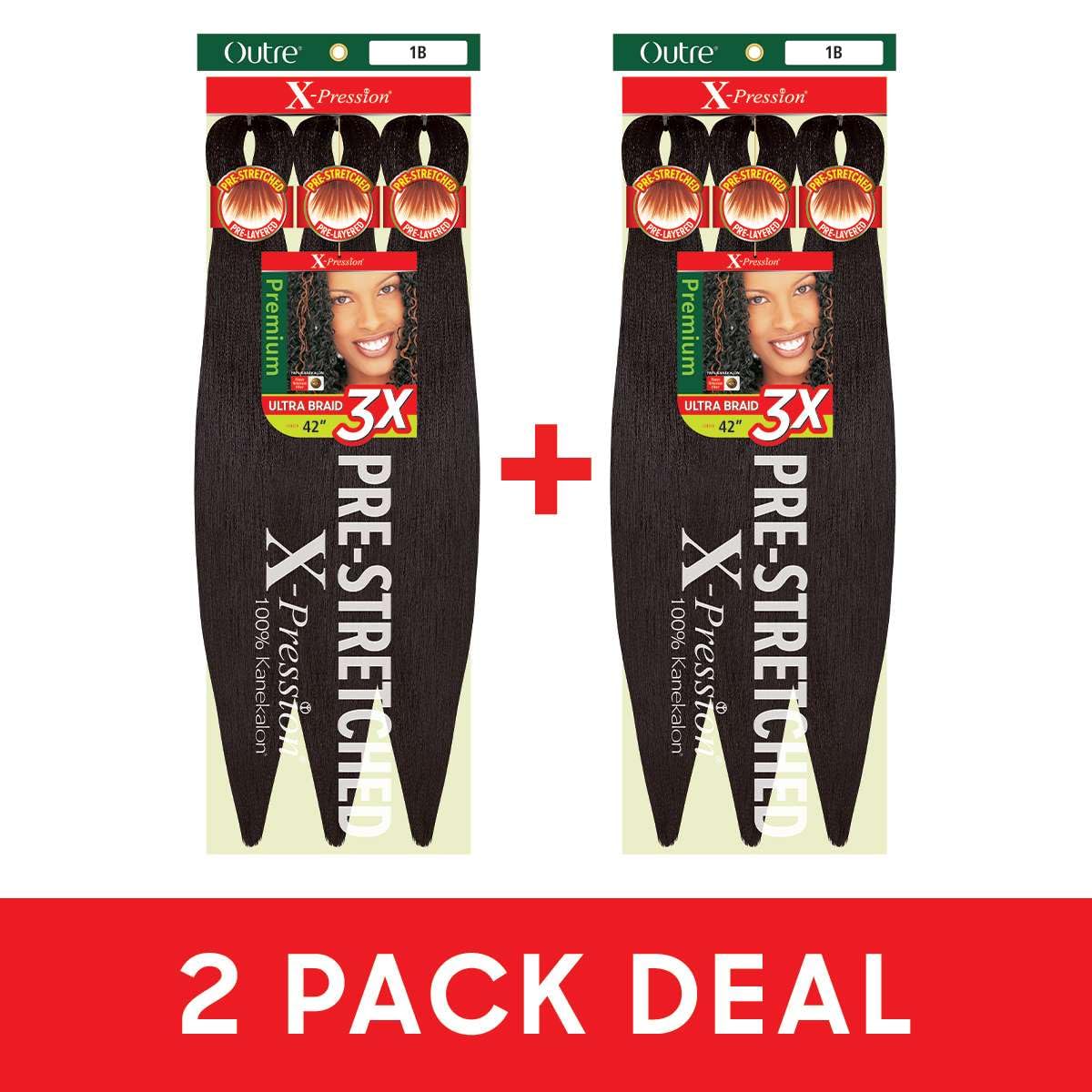 [2 PACK DEAL] Outre X-PRESSION Ultra Braid Pre-streteched Braid 42" 3X (2 Packs, 425)