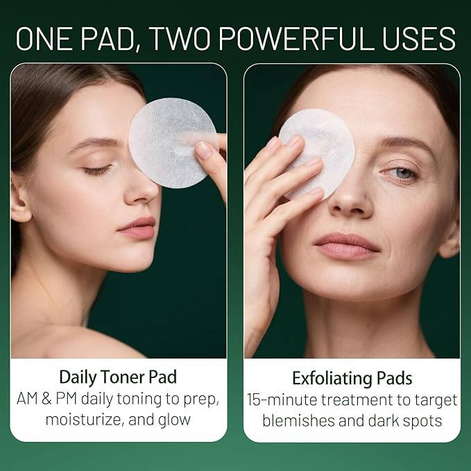 Korean Toner Pads (100 Count) – Hydrating & Anti-Aging for Dark Spots, Wrinkles & Uneven Skin – Infused with Snail Extract, CICA, Niacinamide & Peptides for a Clear, Radiant Complexion
