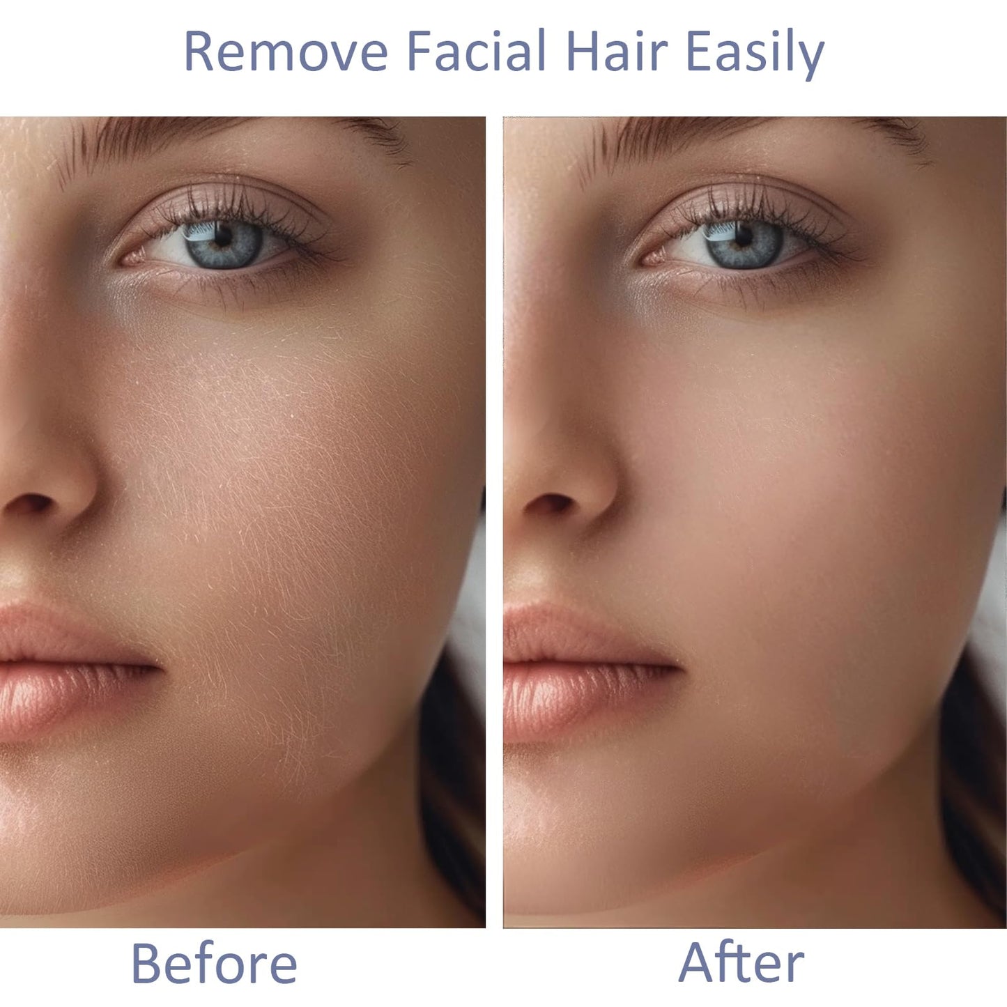 Facial Hair Removal for Women, Painless Hair Remover for Face Woman, Upper Lip Chin Hair Removal, USB Rechargeable