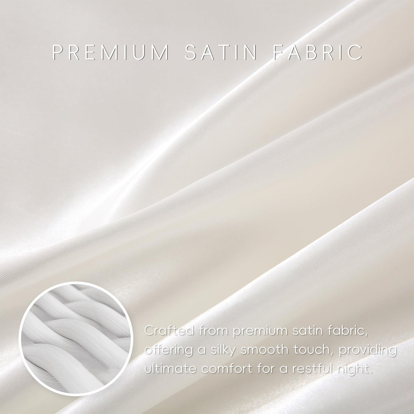 Sleeplite 4 Piece Luxury Satin Bed Sheets Set with Pillowcases - Ultra Soft & Silky, Hypoallergenic & Wrinkle-Free, Hotel Quality Comfort Bedding, Size King, Snow White