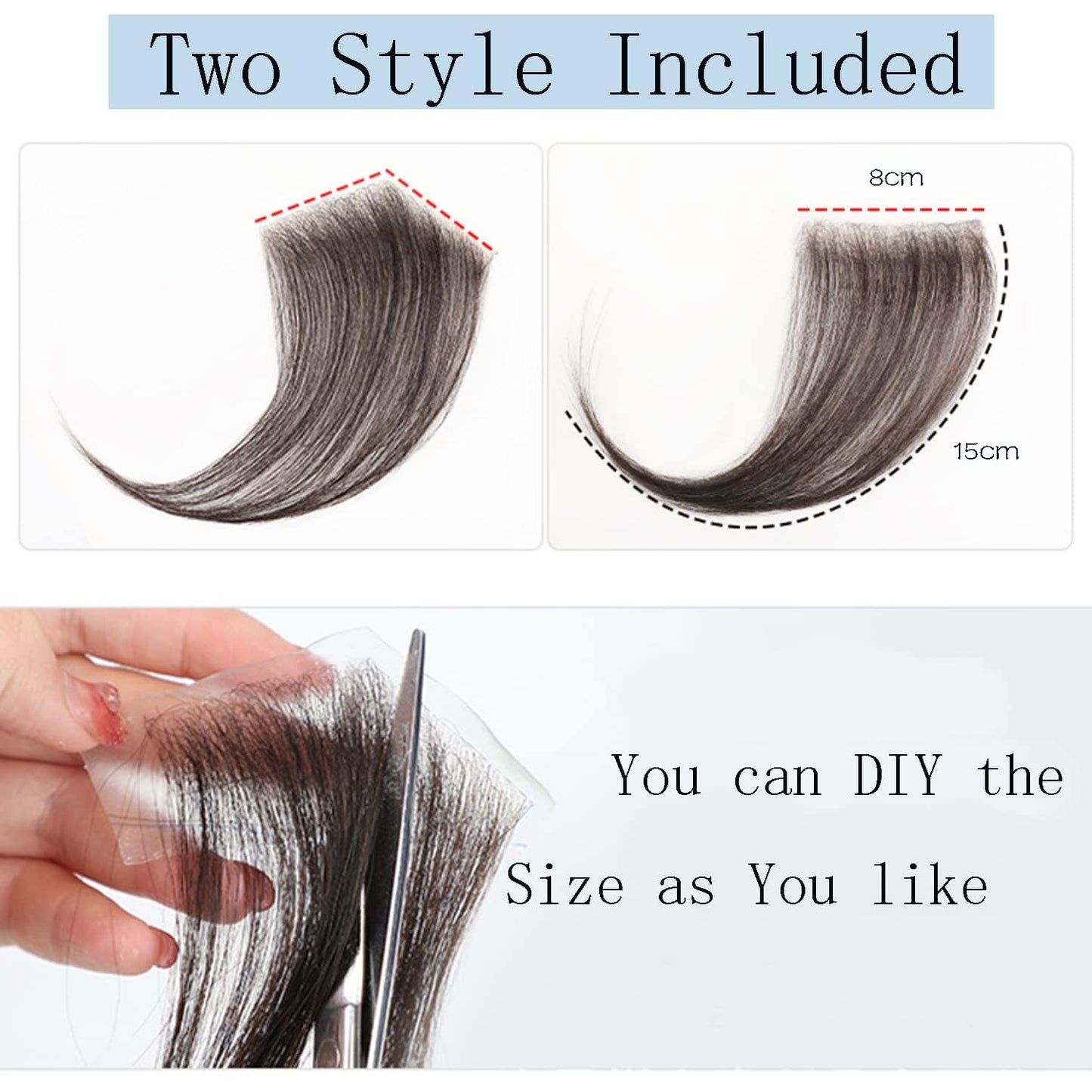 Lumhun HD Lace Edges Baby Hair for Black Women 2Pcs HD Lace Edges Fake Baby Hair Pieces Virgin Human Hair Swiss Hairline Instant Remy Baby Hair