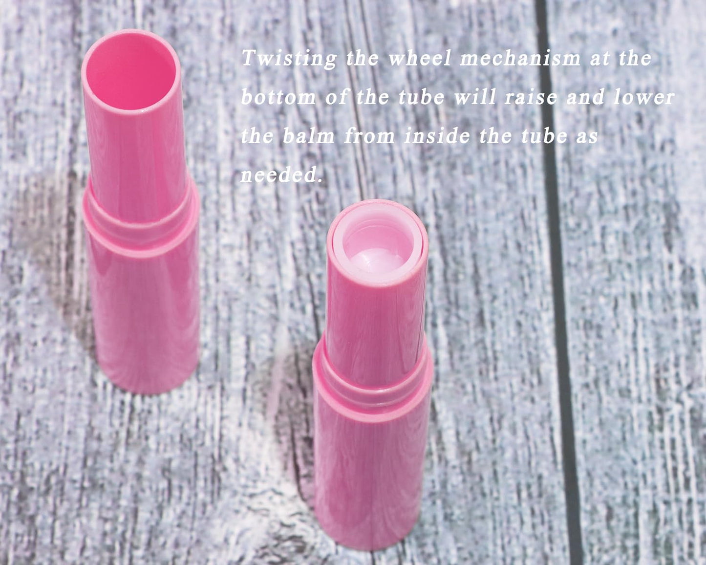Mini Skater 0.14oz Empty Flavored Lip Balm Container Tubes Plastic Homemade Moisturizing Lip Stick with Caps Bulk Fit for Women Adult DIY Making Supplies, 25 Count (Rose Pink)