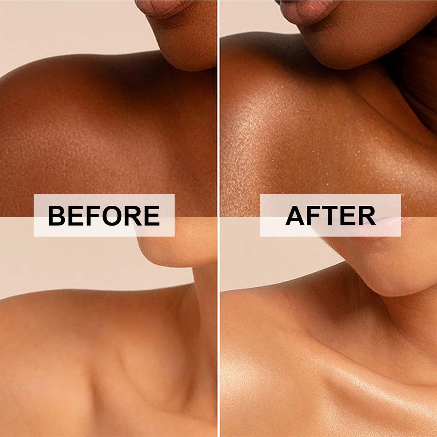 Body Shimmer Oil, Metallic Gold Natural Glow Luminizer, Long Lasting Waterproof Moisturizing Liquid Illuminator Highlighter Makeup for a Sun-Kissed Glow, Brush Include, 1oz, Light