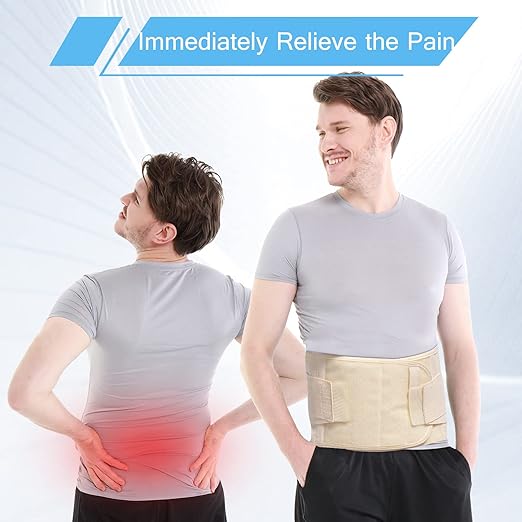 Back Brace for Men Women Lower back - Immediate Relief from Back Pain, Herniated Disc, Sciatica, Scoliosis and more! - Breathable Mesh Design with 7 Stays, - Back Support Belt for Men/Women for work , Anti-skid lumbar support belt (Large)
