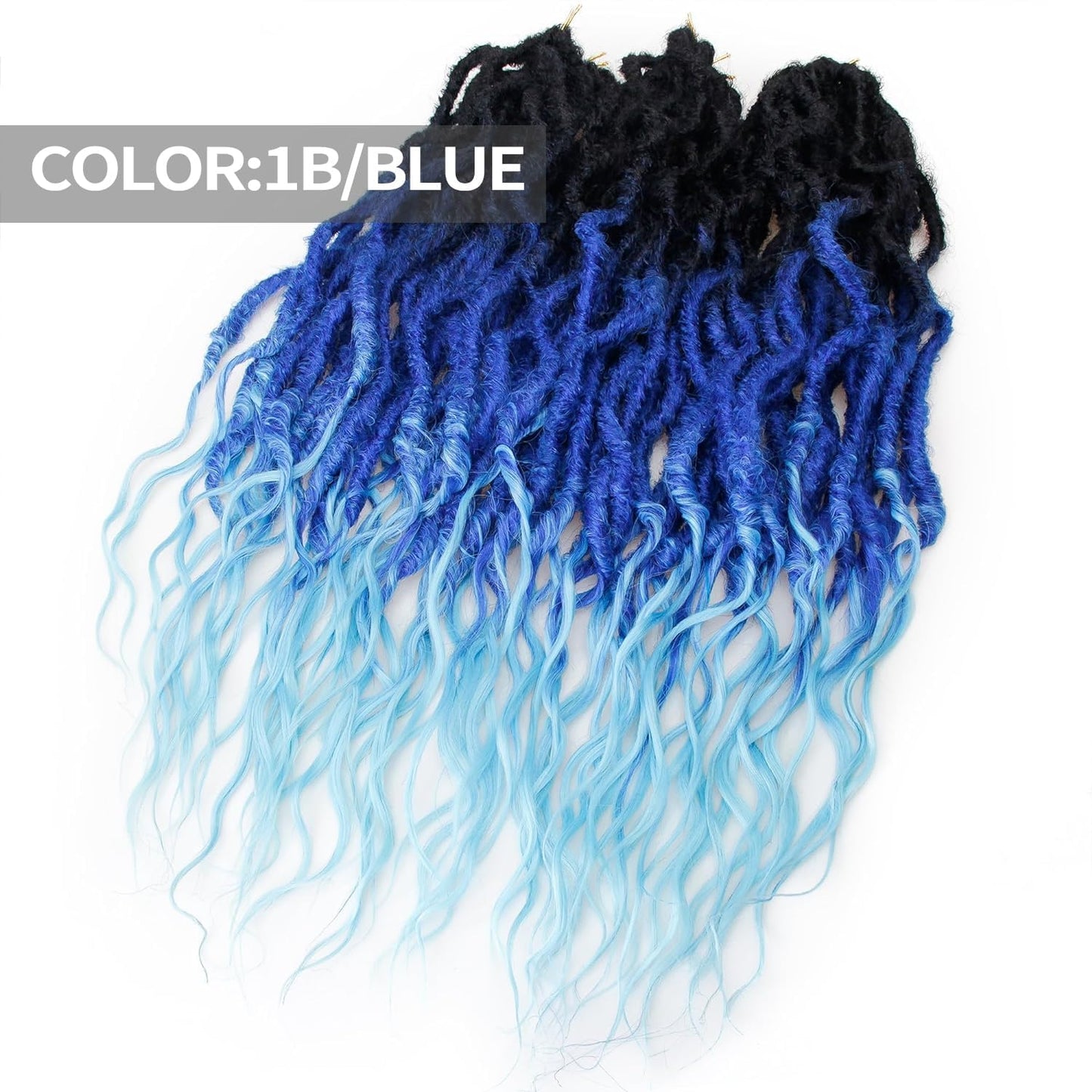 Faux Locs Crochet Hair For Black Women Soft Locs 24 Inch Goddess Crochet Hair Curly Ends Dreadlocks Boho Style Synthetic Braiding Hair Extensions (2 Packs 16 Strands)