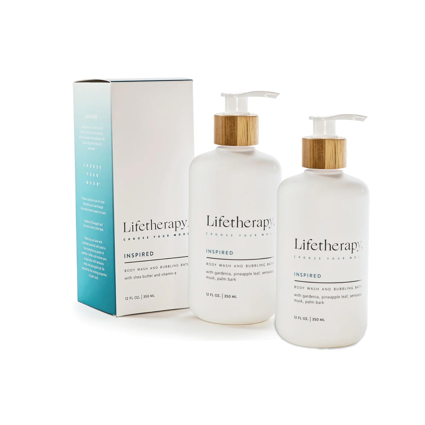 Lifetherapy Inspired, Made For All Skin Types, Nourishing, 12 Ounce, Multiuse Liquid Soap, Body Wash, Bubble Bath, Pack of 2