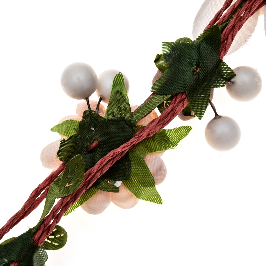 Love Sweety Women Girls Bride Rose Pearl Flower Crown Boho Floral Headpiece for Party (1# White)