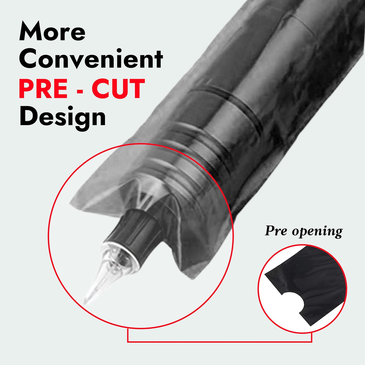 Sotica 200PCS Pen Covers with 6PCS Grip Tape Machine Wrap Cover Black Pen Bags Pen Sleeves Machine Sleeves with Black Grip Wrap Self-Adherent Tape Plastic Covers