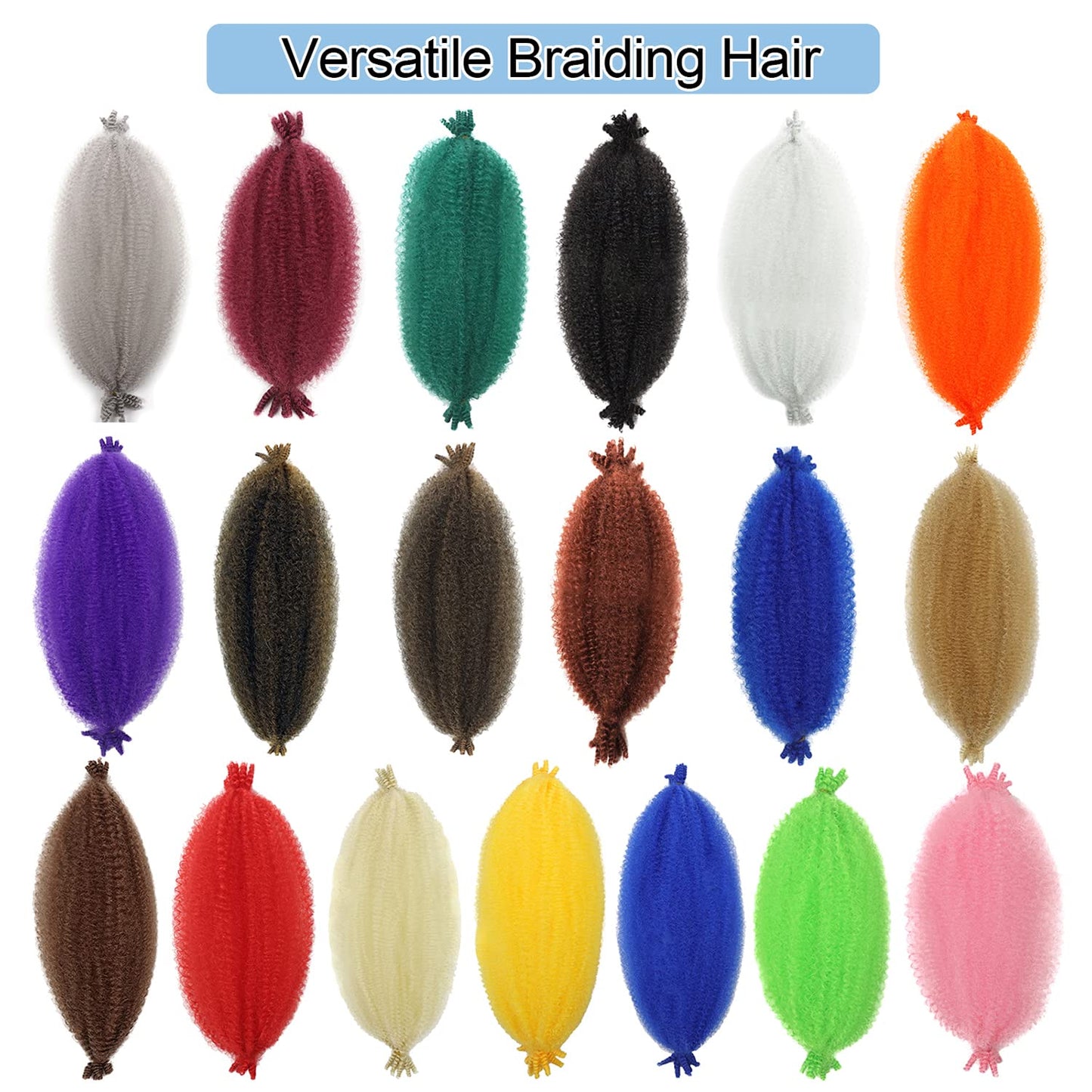 Marley Hair Braiding Hair Pre Stretched 12 Inch Marley Twist Braiding Hair for Spring Twist Hair Passion Twist Hair Faux Locs Crochet Hair Butterfly Locs Springy Afro Twist Hair Extensions(3 Packs,1B)