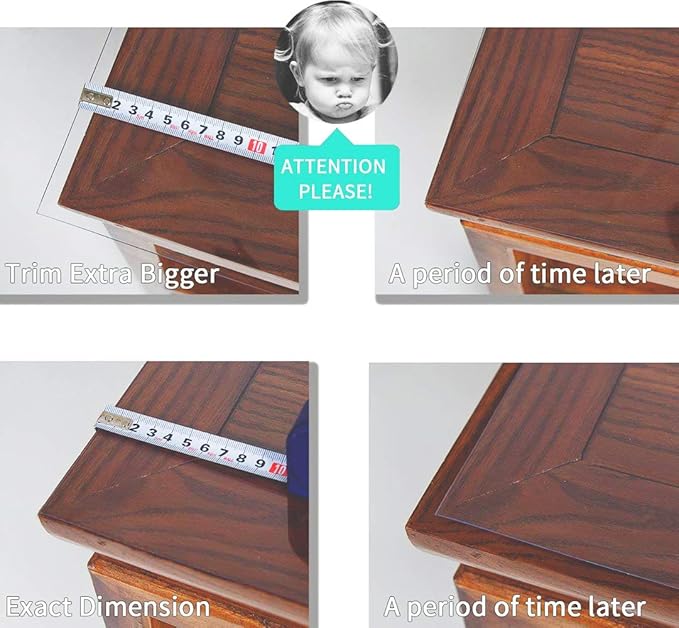 NECAUX Custom 16 x 67 Inch Frosted Desk Cover Protector, 1.5mm Thick Water Resistant Plastic Non-Slip Table Pad Table Cover Protector for Coffee Table, Writing Desk, Trainning Table