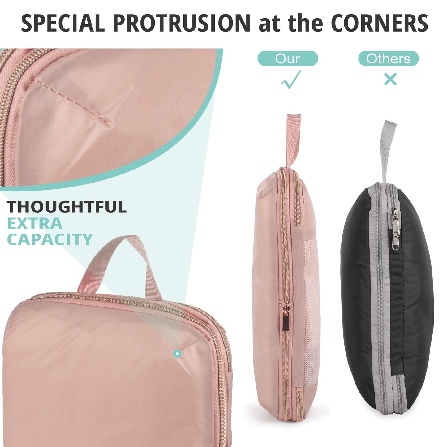 Expandable Compression Packing Cubes for Suitcases,6 Set Lightweight Compressible Travel Packing Organizer for Carry on Suitcase,Organizer Bags Set as Travel Essentials for Women