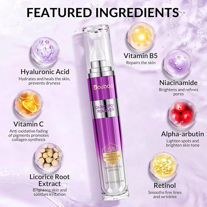 Dark Spot Remover for Face and Body, Dark Spot Corrector for Melasma, Sun Spots, Age Spots and Acne Scars, Correcting Glow Serum with Retinol and Licorice Extract, 0.5 fl oz