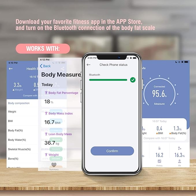 himaly Body Fat Scale, Smart BMI Scale Digital Bathroom Wireless Weight Scale, Body Monitor Health Composition Analyzer with Smartphone App sync with Bluetooth-Compatible, 400 lbs - Pink