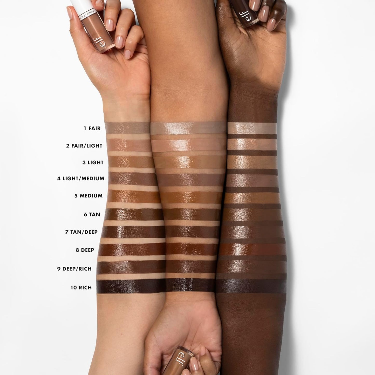 e.l.f. Camo Liquid Bronzer & Contour, Silky Highly Pigmented Formula, Creates a Long-Lasting Bronzed Glow & Natural Look, Vegan & Cruelty-Free, 3 Light