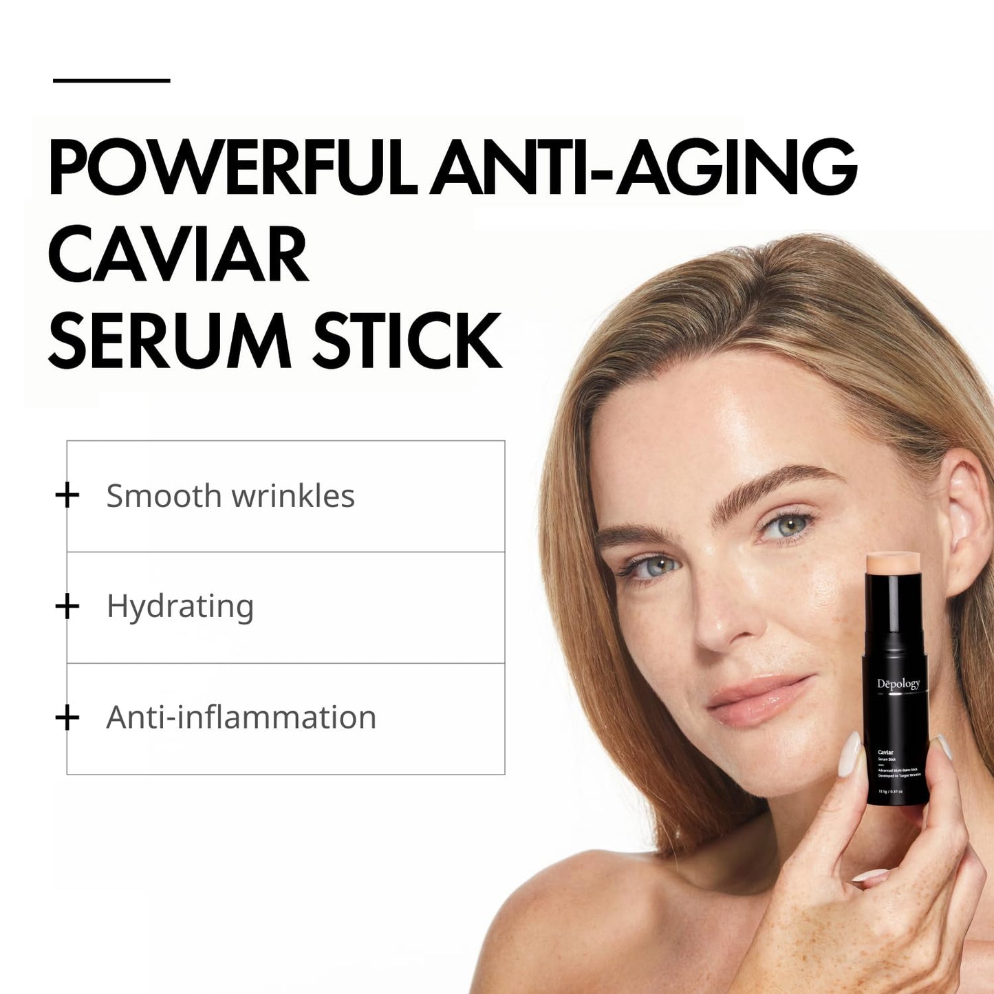 Depology MATRIXYL® 3000 Serum, Caviar Multi Balm Stick, Hydrating Serum Stick for Refined Wrinkle Appearance