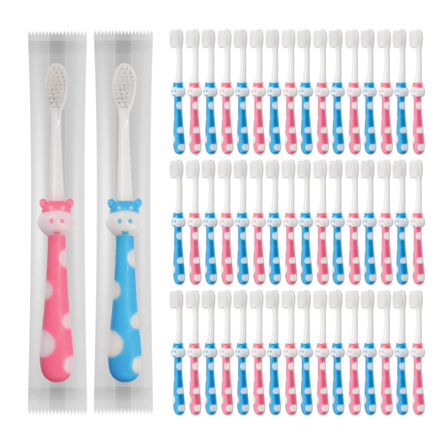 Gisdo 200 pcs Disposable Kids Toothbrush Bulk Individually Wrapped, Toddler Toothbrushes for Kid Age 2+ Children Toothbrush Set Soft Bristles Boys Girls Toothbrush