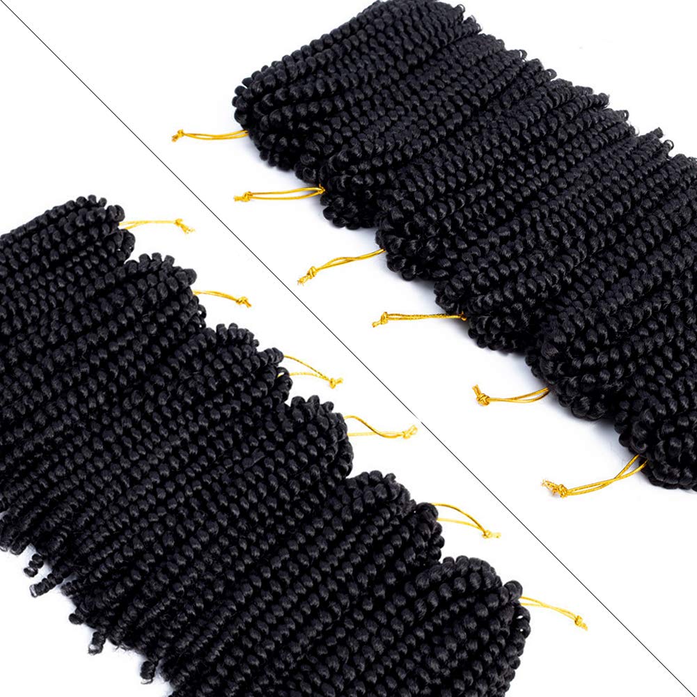 Spring Twist Hair 8 Inch Spring Twist Crochet Hair 6 Packs Spring Twist Braiding Hair For Butterfly Locs Soft Locs Low Temperature Synthetic Fiber Fluffy Hair Extensions (8 Inch,1#)