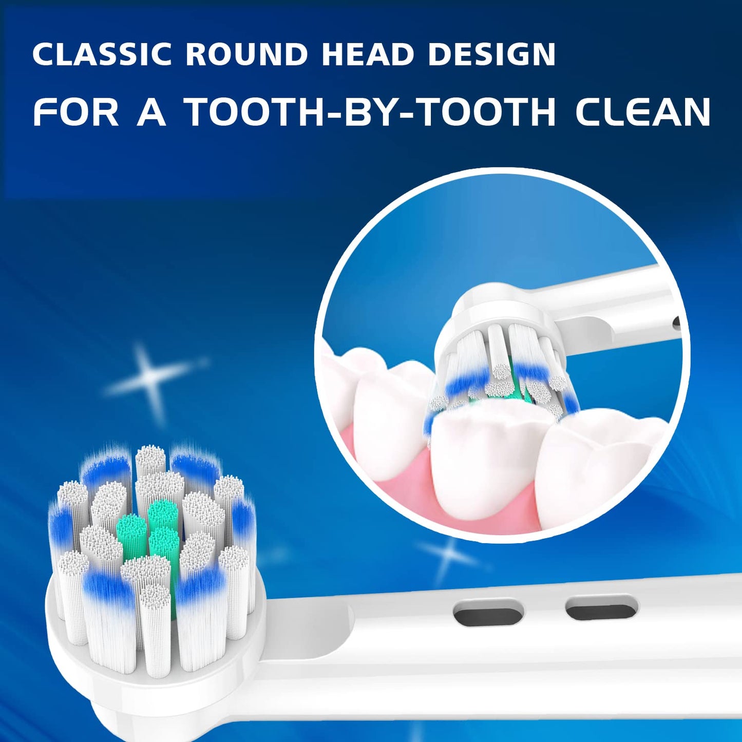 Whuppsi Replacement Toothbrush Heads Fit for Oral B Electric Toothbrushes, 4PCS, Soft Ultrathin Bristles for Pro Gum Care, Refills for Braun Model 3756 3757 3744 3765 3738 4729 4739
