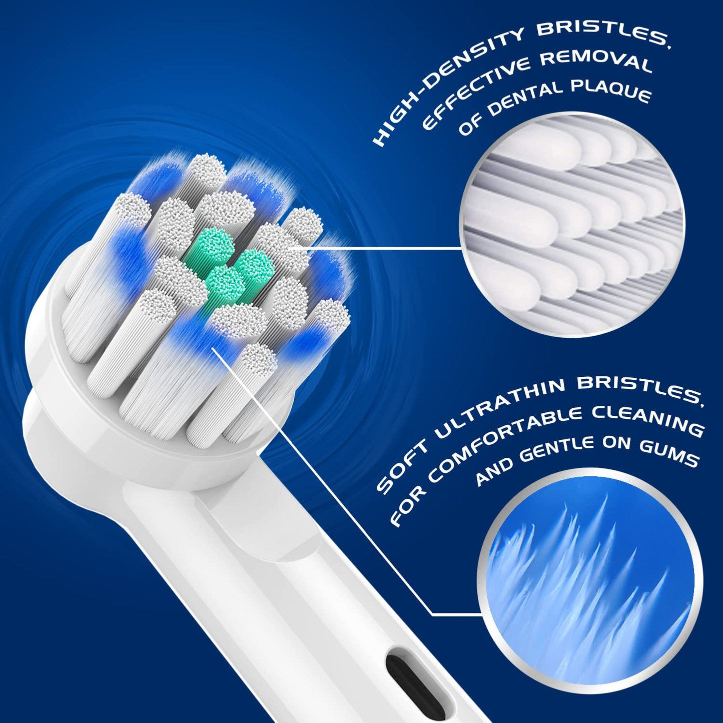 Whuppsi Replacement Toothbrush Heads Fit for Oral B Electric Toothbrushes, 4PCS, Soft Ultrathin Bristles for Pro Gum Care, Refills for Braun Model 3756 3757 3744 3765 3738 4729 4739