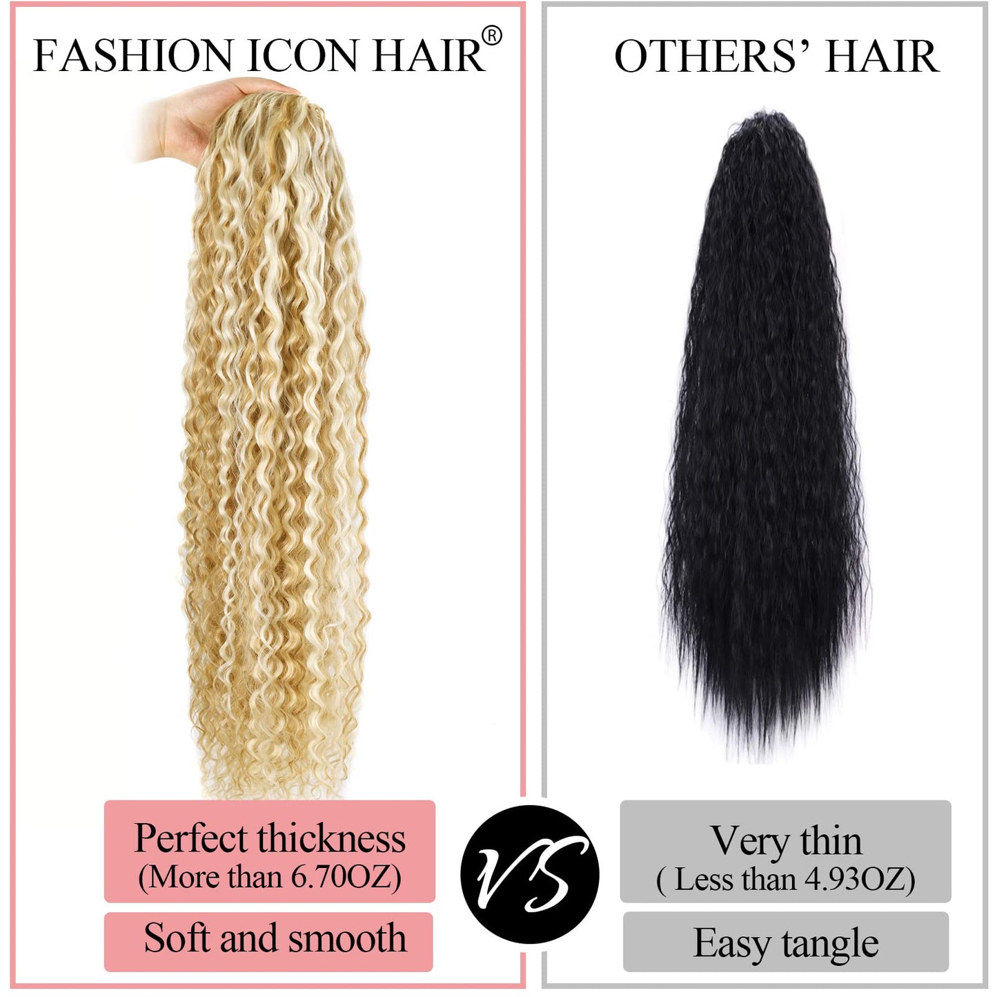 Fashion lcon 30 inch Long Drawstring Ponytail Extensions Highlights Clip in curly Ponytail Hair Extensions Natural Brown Mix Blonde Synthetic Long Drawstring ponytail for Women Blonde(#P18/613)