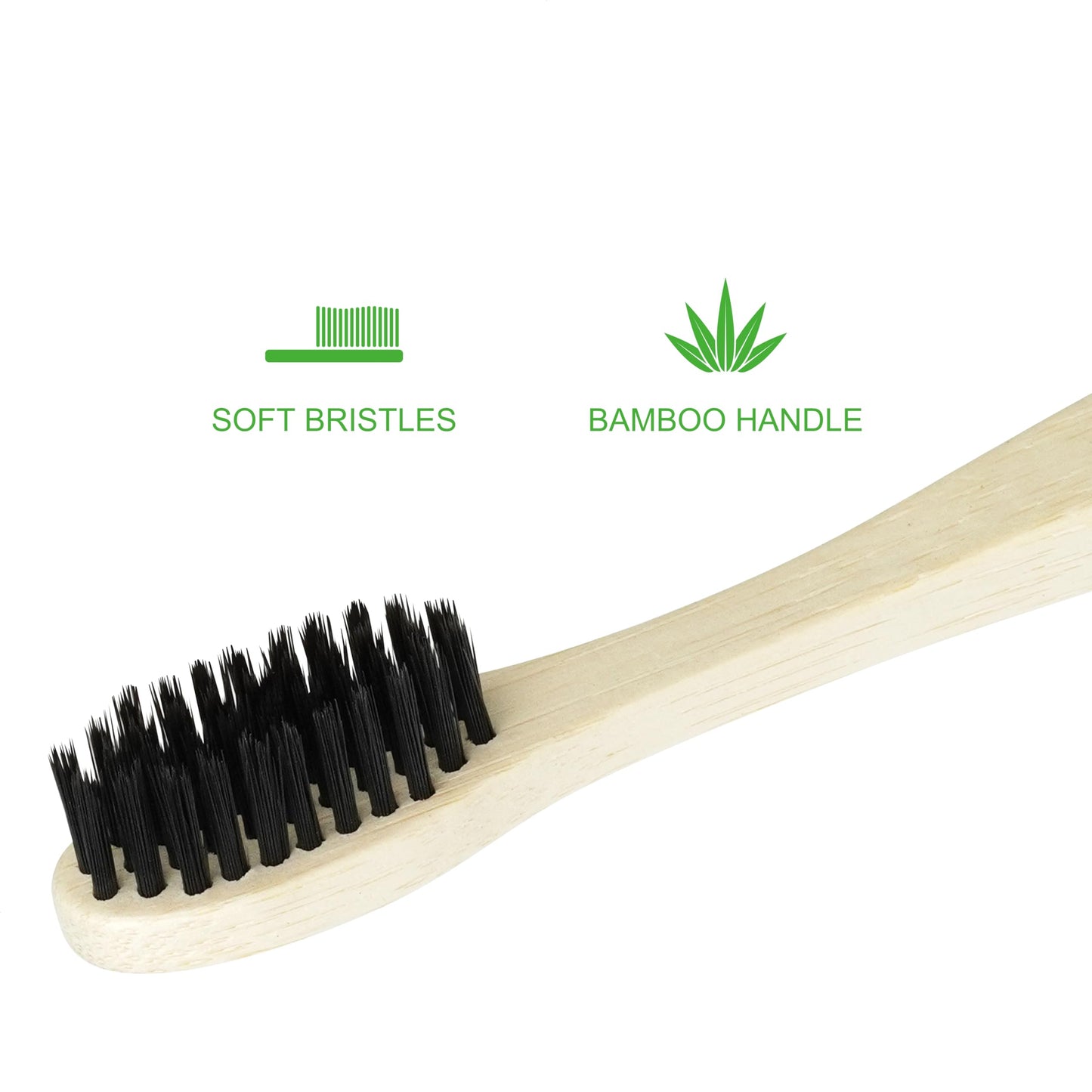 COTISEN Biodegradable Natural Bamboo Toothbrush, Eco-Friendly & Sustainable Soft Bristles, Organic Compostable Handle, 8 Pcs, Black & White