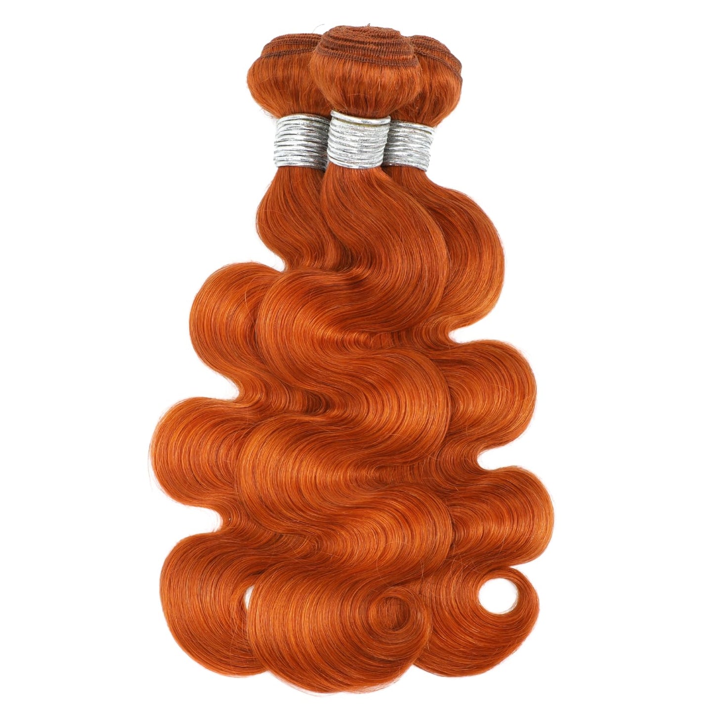 HERMOUS 10A Ginger Body Wave 3 Bundles Human Hair, Soft And Shed-Free 350 Copper Burnt Orange Bundles 100% Brazilian Human Hair Ginger 3 Bundles Body Wave Virgin Remy Hair Sew In Wavy 10 12 14 Inch