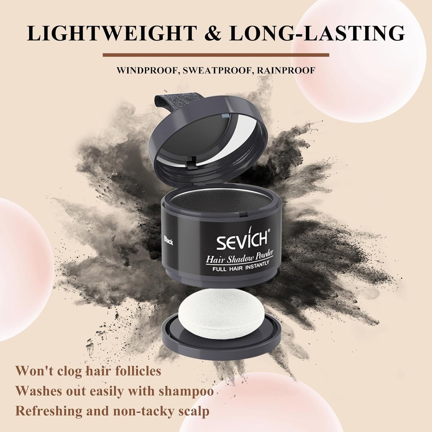 Sevich Hairline Powder: Instantly Conceals Hair Loss and Gray Roots, Grey Windproof & Sweatproof Hair Toppers for Women & Men